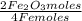 \frac{2 Fe_{2}O_{3}moles  }{4Fe moles}