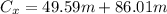 C_{x}=49.59m+86.01m