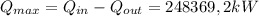 Q_{max}  = Q_{in} - Q_{out} = 248369,2 kW