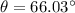 \theta = 66.03^\circ