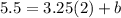 5.5=3.25(2)+b