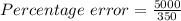 Percentage\ error = \frac{5000}{350}