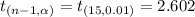 t_{(n-1,\alpha)}=t_{(15,0.01)}=2.602