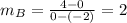 m_B=\frac{4-0}{0-(-2)}=2