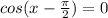 cos(x- \frac{ \pi }{2})=0