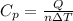 C_{p}=\frac{Q}{n\Delta T}