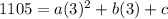 1105=a(3)^2+b(3)+c