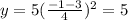 y =5(  \frac{ - 1- 3}{4} )^{2}  = 5