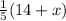 \frac{1}{5} (14+x)