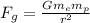 F_{g}=\frac{Gm_{e}m_{p}}{r^{2}}