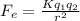 F_{e}=\frac{Kq_{1}q_{2}}{r^2}