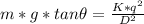 m*g*tan \theta = \frac{K*q^2}{D^2}