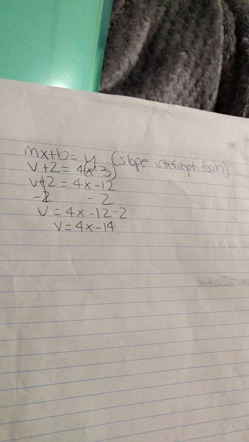 Rewrite the following linear equations in slope intercept form write your answer with no spaces v+2=