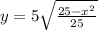 y = 5\sqrt{\frac{25 - x^{2}}{25}}