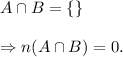 A\cap B=\{\}\\\\\Rightarrow n(A\cap B)=0.