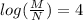 log(\frac{M}{N} )=4