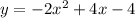 y = -2x ^ 2 + 4x - 4