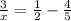 \frac{3}{x}=\frac{1}{2}-\frac{4}{5}