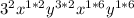 3^2x^{1*2}y^{3*2}x^{1*6}y^{1*6}