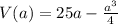 V(a)=25a- \frac{a^3}{4}