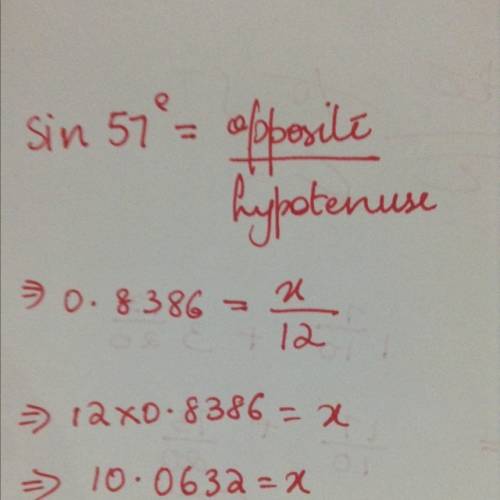 In the triangle below, calculate the value of x.