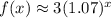 f(x)\approx 3(1.07)^x