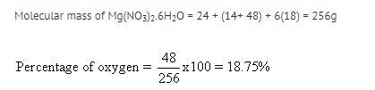 Calculate the total percentage of oxygen in magnesium nitrate crystals, mg(no3)2.6h2o