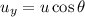 u_{y}=u\cos\theta