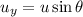 u_{y}=u\sin\theta