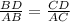 \frac{BD}{AB}=\frac{CD}{AC}