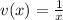 v(x)= \frac{1}{x}