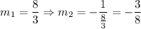 m_1=\dfrac{8}{3}\Rightarrow m_2=-\dfrac{1}{\frac{8}{3}}=-\dfrac{3}{8}