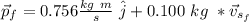 \vec{p}_f = 0.756 \frac{kg \ m}{s} \ \hat{j}+  0.100 \  kg \ *  \vec{v}_{s_f}