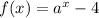 f(x) = a^{x} - 4