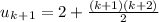 u_k_+_1=2+ \frac{(k+1)(k+2)}{2}