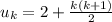 u_k=2+ \frac{k(k+1)}{2}