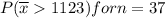 P(\overline{x}1123) for n=37