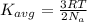 K_{avg}=\frac{3RT}{2N_a}