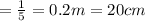 =\frac{1}{5}=0.2m=20cm