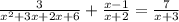 \frac{3}{x^2+3x+2x+6}+\frac{x-1}{x+2}=\frac{7}{x+3}