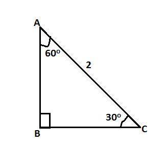 Suppose a right triangle has a hypotenuse of length 2 and one angle is 30 degrees. find the length o