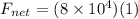 F_{net} = (8 \times 10^4)(1)