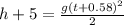 h+5=\frac{g(t+0.58)^2}{2}