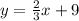 y = \frac{2}3}x + 9