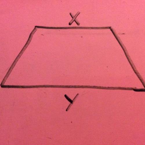 One base of a trapeziod is four less than three times the other shorter base