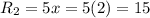 R_2=5x=5(2)=15