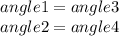 angle1=angle3 \\ angle2=angle4