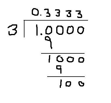 How to turn 3/9 in to a decimal ?  no calculator