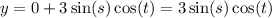 y=0+3\sin (s)\cos (t)=3\sin (s)\cos (t)