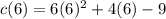 c(6) = 6(6)^2 + 4(6)-9